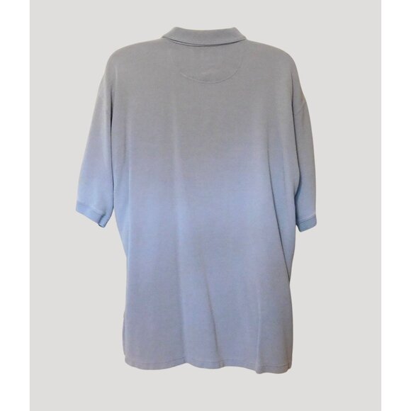 Tommy Bahama Polo Shirt Mens XXL Blue Ribbed Short Sleeve Silk Cotton Blend - Picture 3 of 4